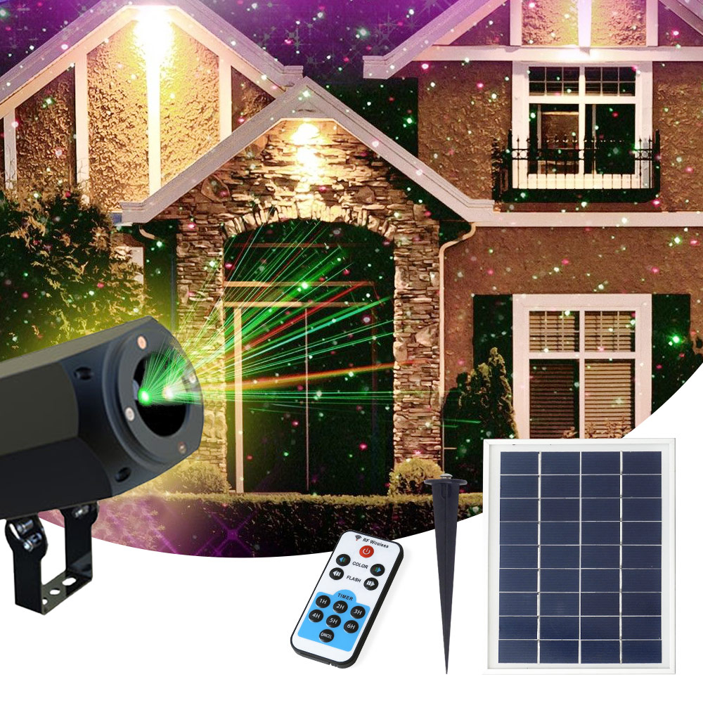 Projektor Ljus Laser Led Jul Fasad Med Sol Panel Christmas