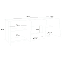 Skänk vardagsrum design 4 dörrar 3 lådor 220cm blank vit Ping Wide Rabatter