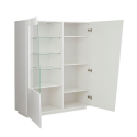 Vitrinskåp modern bokhylla vardagsrum salong glänsande vit design Vega Bias Rea