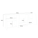 Skänk vardagsrum design 4 dörrar 3 lådor 220cm grå Ping Wide Rabatter