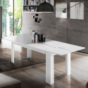 Glänsande vitt utdragbart bord 140-190x90cm matsal Jesi Light Rea