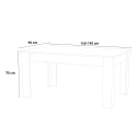 Glänsande vitt utdragbart bord 140-190x90cm matsal Jesi Light Rabatter