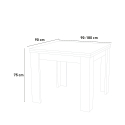 Modern design utdragbart hopfällbart matbord 90-180x90cm Jesi Raw Rea