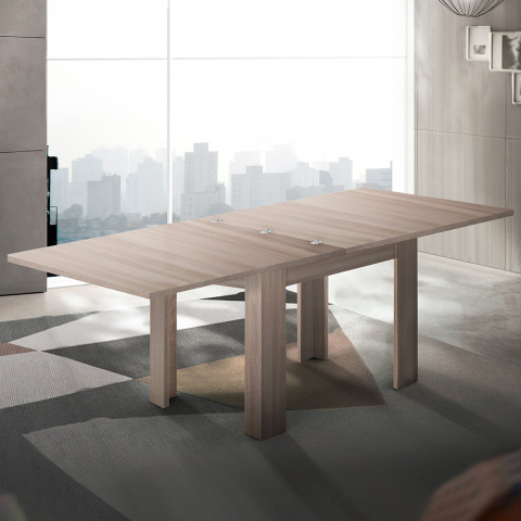 Utdragbart hopfällbart matbord i trä 90-180x90cm Jesi One
