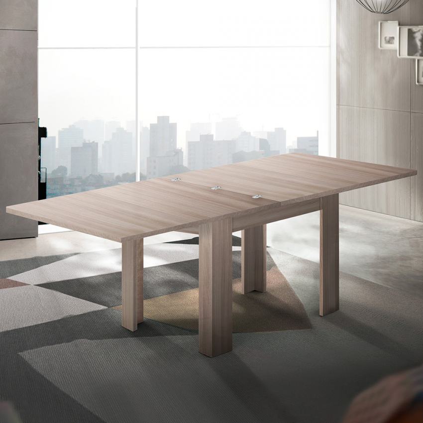 Utdragbart hopfällbart matbord i trä 90-180x90cm Jesi One Kampanj