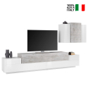 Väggmonterade TV-möbel TV-bänk väggenhet vit och grå Corona Försäljning