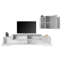 Väggmonterade TV-möbel TV-bänk väggenhet vit och grå Corona Rea