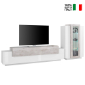 Väggmonterade TV-möbel TV-bänk vitrinskåp grå vit Corona Försäljning