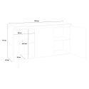 Skänk sideboard 3 dörrar 150cm blank vit hall vardagsrum Magic Lawe Katalog