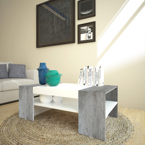 Soffbord vardagsrum 110x60cm modern design Cherry Concrete