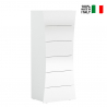Byrå 6 lådor i blank vit sovrum design Arco Septet Försäljning