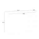 Skänk med byrå sideboard 2 dörrar 4 lådor blank vit vardagsrum Arco Kommode Katalog