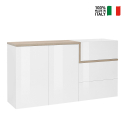Skänk sideboard 2 dörrar 3 lådor hall matsal 150cm Zet Bolan Acero Försäljning