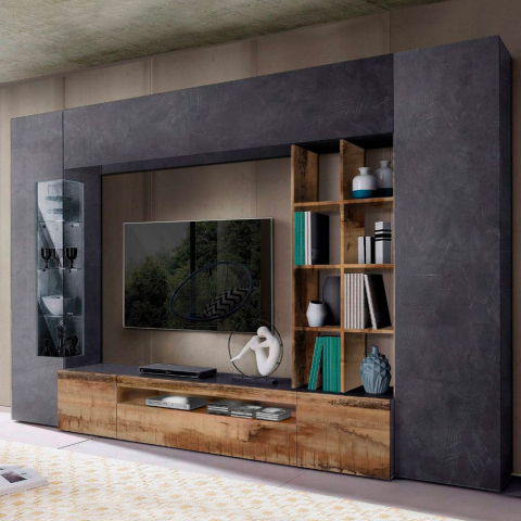 Väggmonterade TV-möbel TV-bänk vitrinskåp väggenhet kolumn skiffer Egypt Oban