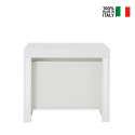 Utdragbart glänsande vitt matbord 90x51-300cm design konsolbord Pratika White Försäljning