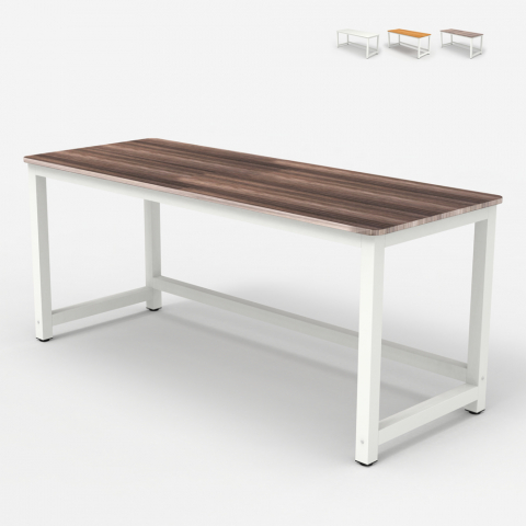 Rektangulärt Skrivbord för Kontor design metall vitt 160x70cm Bridgewhite 160