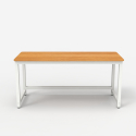 Rektangulärt skrivbord för kontor 120x60cm trä metall modernt vitt Bridgewhite 120 