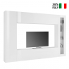 Glänsande vit väggenhet TV-bänk vitrinskåp väggskåp Joy Ledge Försäljning
