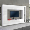 Glänsande vit väggenhet TV-bänk vitrinskåp väggskåp Joy Ledge Kampanj