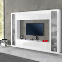 Väggmonterad vardagsrum TV-bänk skåp 2 montrar Joy Frame Kampanj