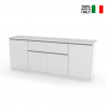 Glänsande vit skänk 210cm 4 dörrar låda matsal ingång Mito Försäljning