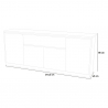 Glänsande vit skänk 210cm 4 dörrar låda matsal ingång Mito Rabatter