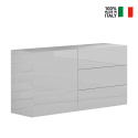Skänk sideboard med lucka och 3 lådor blank vit vardagsrum Metis Three Försäljning