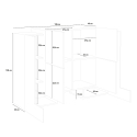 Skänk skåp 6 dörrar  130cm hall vardagsrum design Pillon Vaux Acero Rabatter