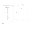 Skänk 170cm kök vardagsrum sideboard 5 dörrar 4 hyllor Pillon Lumi Katalog