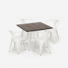 set bord 80x80cm industriell design 4 stolar stil kök bar hustle white Egenskaper