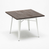 set bord 80x80cm industriell design 4 stolar stil kök bar hustle white Inköp