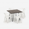 set industriell design bord 80x80cm 4 stolar stil kök bar reims dark Egenskaper