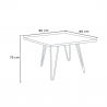 set industriell design bord 80x80cm 4 stolar stil kök bar reims 