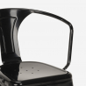industriellt set svart köksbord i stål 80x80cm 4 Lix stolar century black 