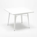 set 4 Lix stolar industriellt vitt bord stål 80x80cm century white 