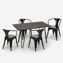 set träbord 120x60cm 4 industriell stil stolar kök restaurang wismar Val