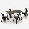 set träbord 120x60cm 4 industriell stil Lix stolar kök restaurang wismar Val
