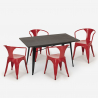 set industriell design rektangulärt bord 120x60cm 4 stolar Lix stil kök bar caster Kostnad