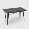 set industriell design rektangulärt bord 120x60cm 4 stolar stil kök bar caster Inköp