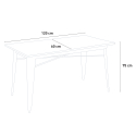 set industriell design rektangulärt bord 120x60cm 4 stolar stil kök bar caster 