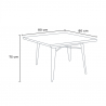 industriellt set köksbord i stål 80x80cm 4 Lix stolar century 