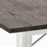 set bord 80x80cm 4 stolar Lix stil industriell design kök bar hustle wood white 