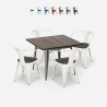 set bord 80x80cm 4 stolar stil industriell design kök bar hustle wood Erbjudande