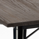 set bord 80x80cm 4 stolar Lix stil industriell design kök bar hustle wood black 