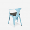 set bord 80x80cm 4 stolar stil industriell design kök bar hustle wood black 