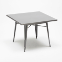 industriellt set köksbord i stål 80x80cm 4 stolar century wood 