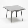 industriellt set köksbord i stål 80x80cm 4 Lix stolar century wood 