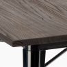 set industriellt trä bord 80x80cm 4 metall Lix stolar hustle black top light Mått