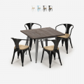 set bord 80x80cm 4 stolar Lix stil industriell design kök bar hustle top light Kampanj