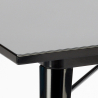 industriellt set köksbord i stål 80x80cm 4 stolar century black top light Mått
